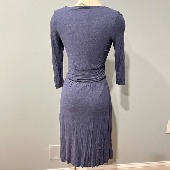 Anthropologie x Bailey 44 Navy Ruched Basketry Dress Size Medium - Picture 4 of 8
